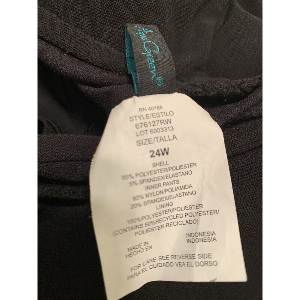 Women's Black High Neck Swim Romper with Pockets One Piece Swimsuit Aqua Sz 24W - Picture 3 of 16